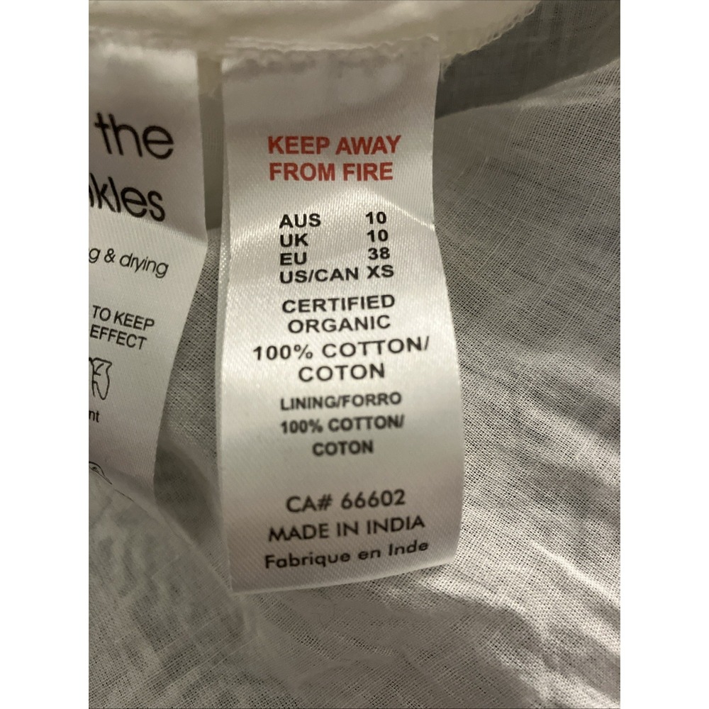 Orientique Naturally Australian  Dress XS Blue White Organic Cotton  Travel - Picture 9 of 10